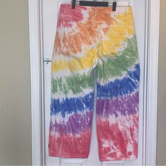 Delia’s Tie Dye Rainbow Jeans High Rise Size 2X - Picture 2 of 8